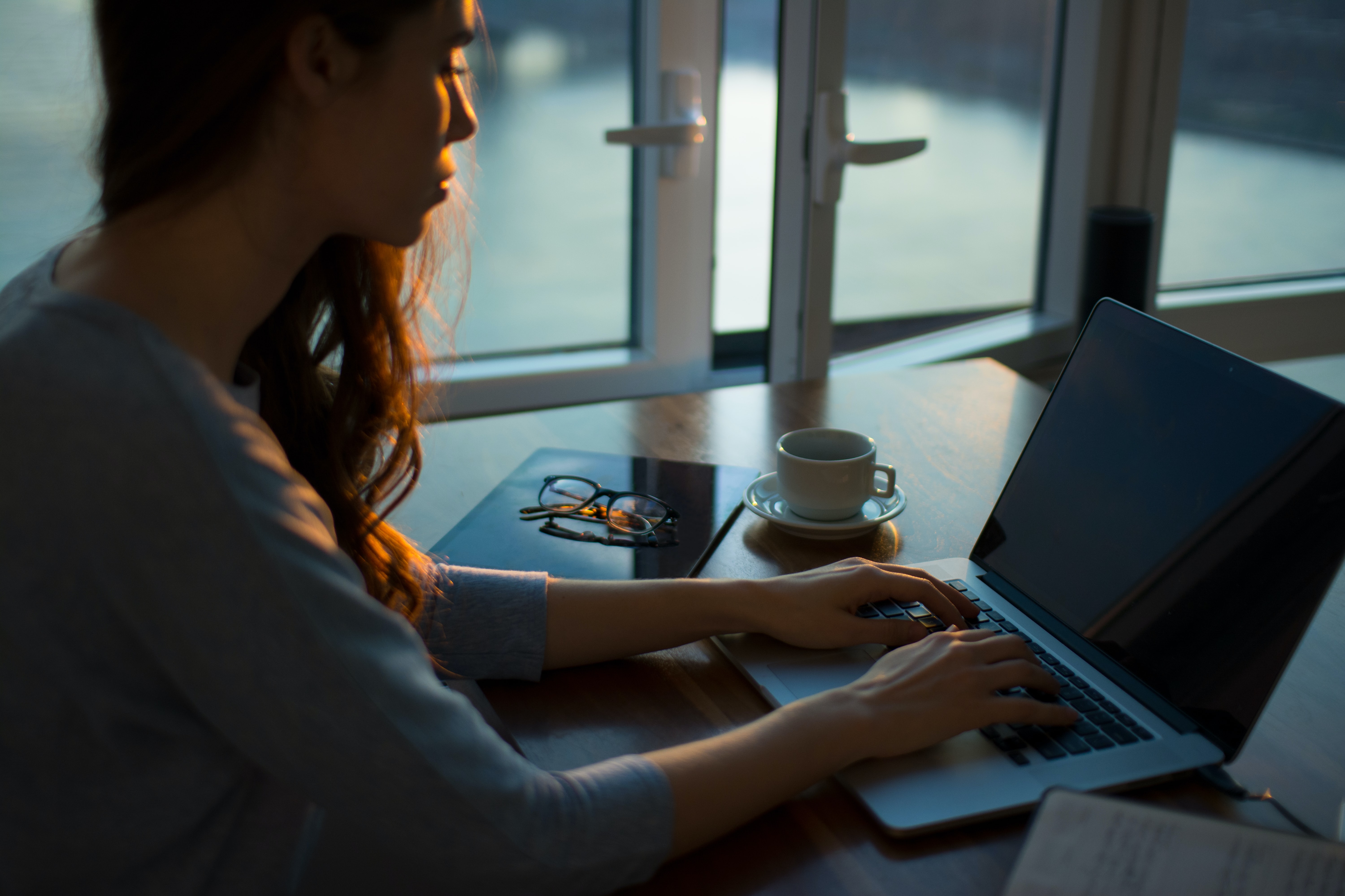 A person working on a laptop