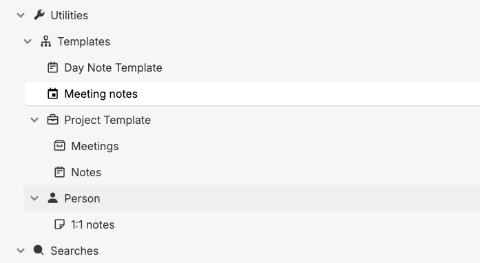 Trilium templates under Utilities